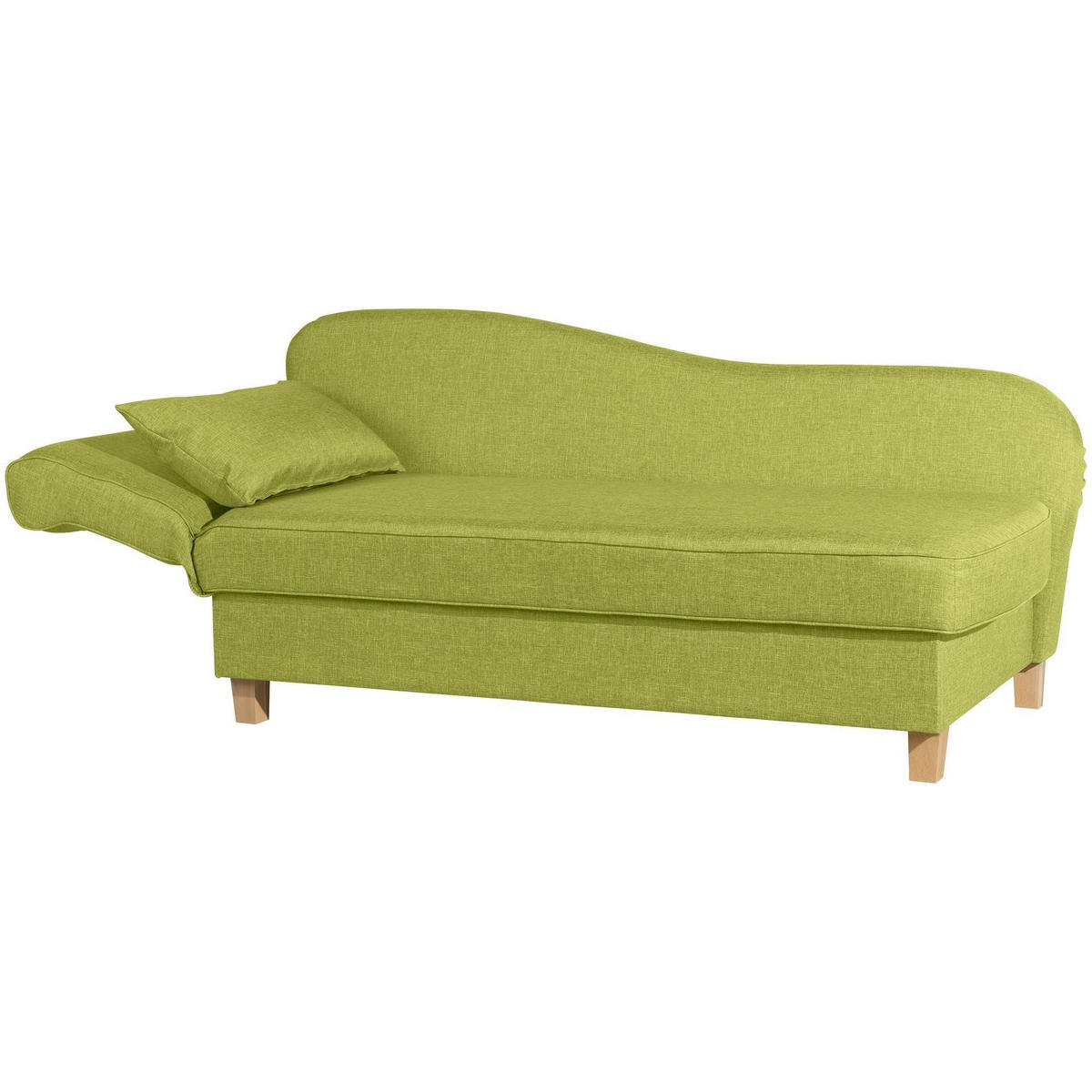 RECAMIERE mit Armteil links klappbar Katia Bezug Flachgewebe Buche natur / apfel - Grün, Kunststoff (190/82/88cm) - 58aufmkessel