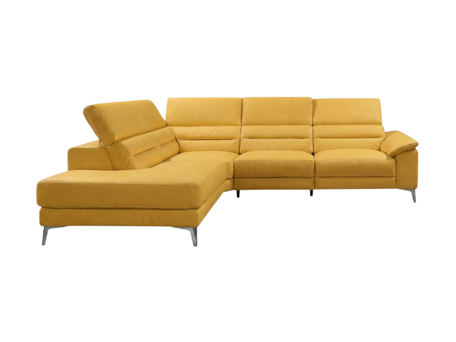 ECKSOFA Tucano Echtleder Senfgelb - Gelb, Leder/Metall (232/258cm)