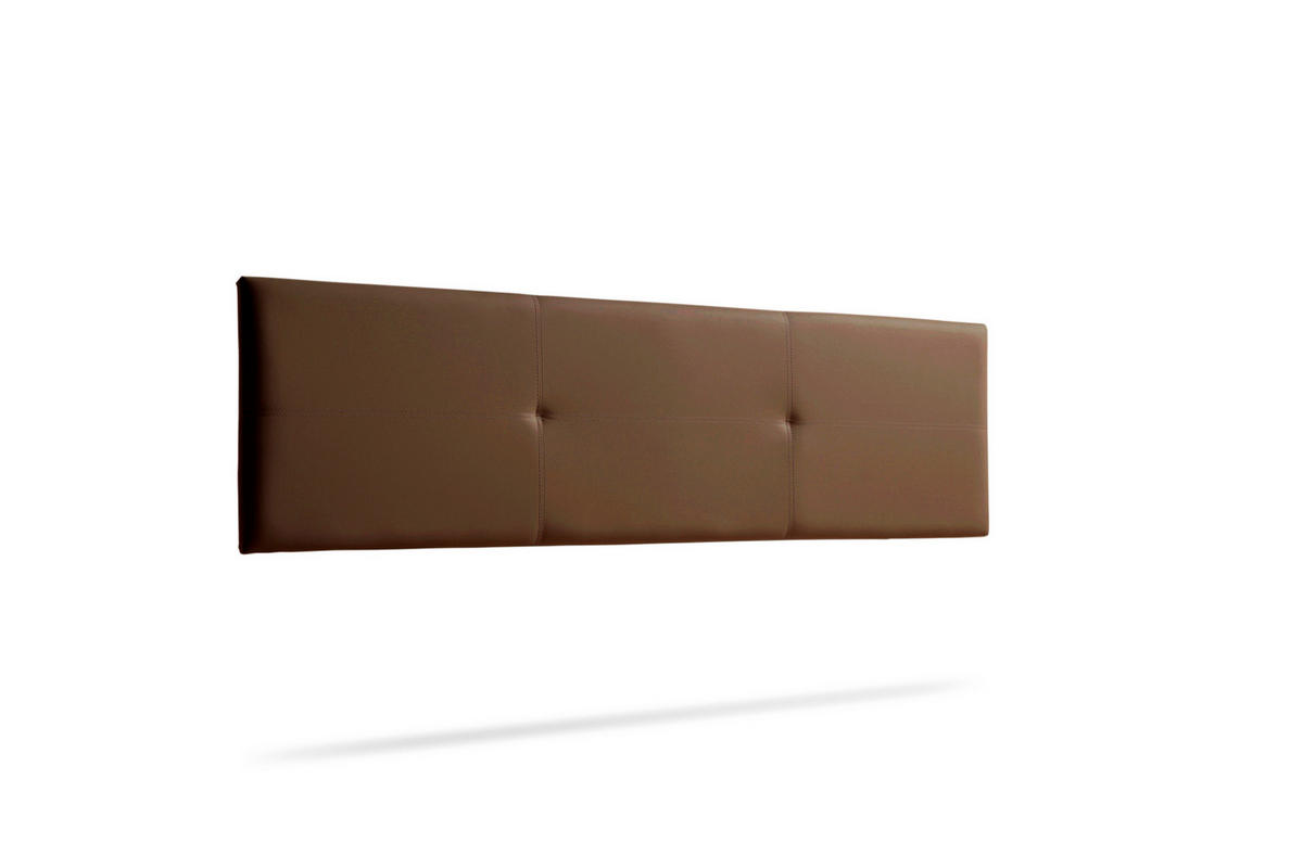 KOPFTEIL gepolstert ALMA Kunstleder 130x50x5 cm - Braun - Moonia - Braun, Holz (130/5/50cm)