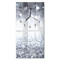 WANDUHR 60x30 cm - Gras - Silberfarben, Glas (30/60/0.4cm) - TULUP