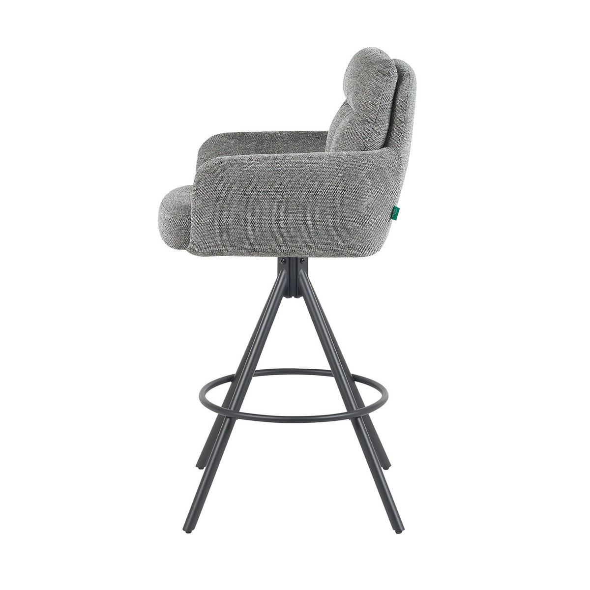 BARHOCKER Lio - Schwarz/Grau, Textil/Metall (54/103/57cm) - DUBI Möbel