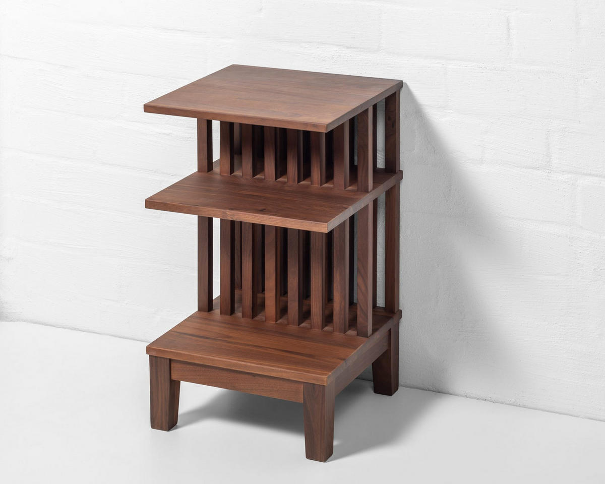NACHTTISCH Celine, Natur massives Walnussholz - Braun, Holz (37.5/65/37.5cm) - WOODEK