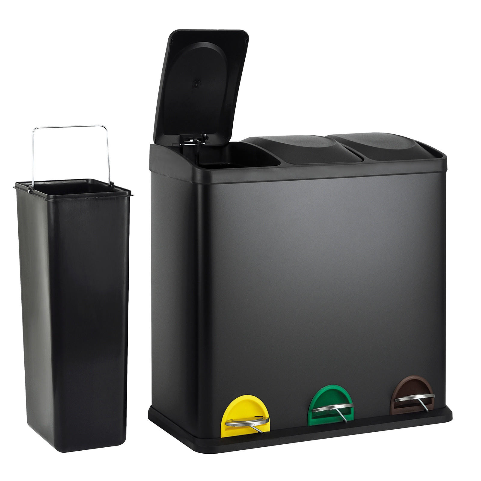 MÜLLEIMER TC3X20 - Schwarz, Metall (60/60/33cm) - SVITA