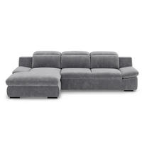ECKSOFA mit Schlaffunktion und Bettkasten - Silberfarben, Kunststoff/Textil (276/168cm) - Cotta