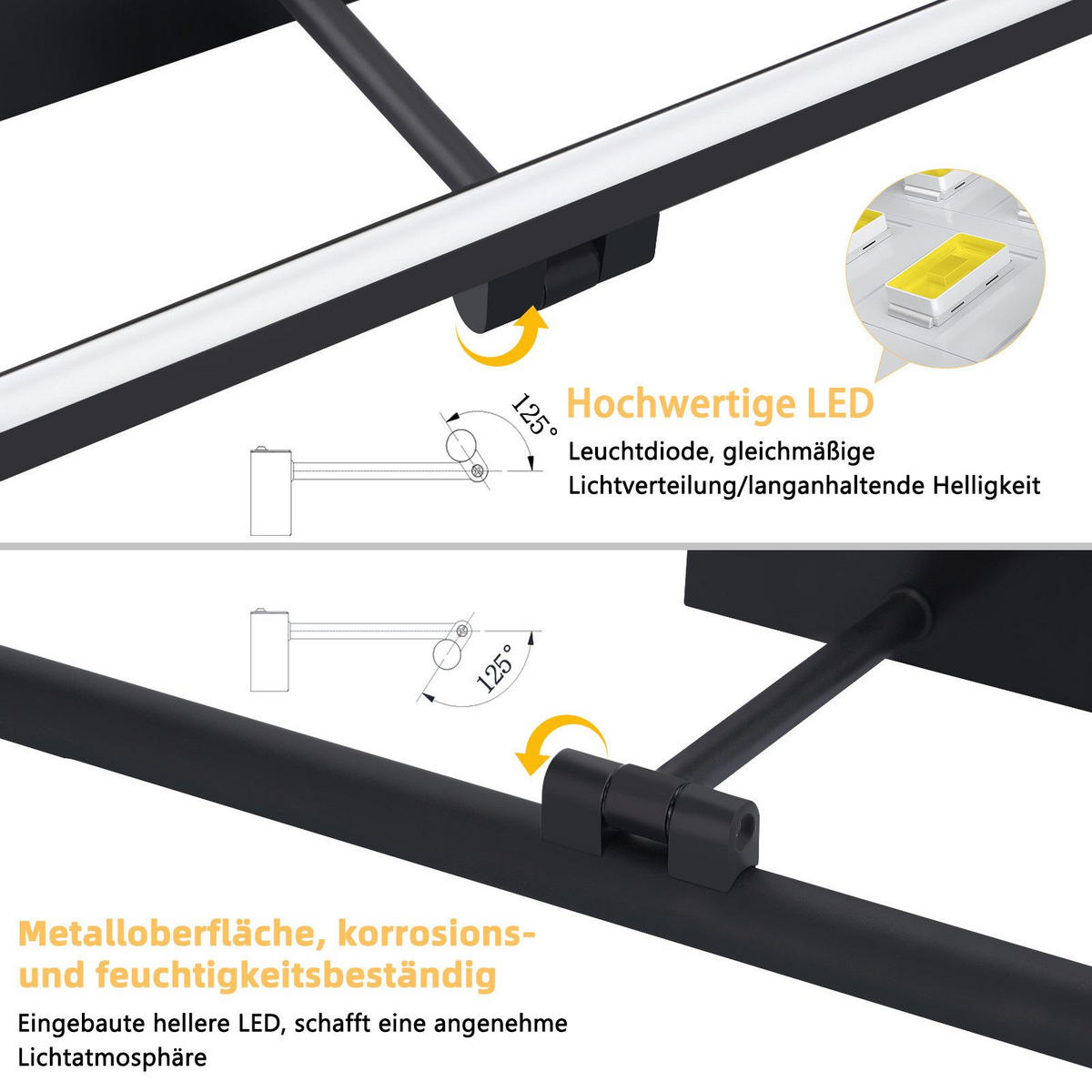 SPIEGELLEUCHTE Scheinthur 20.0/13.0/40.0 cm - Schwarz, Kunststoff (20/13/40cm) - ZMH
