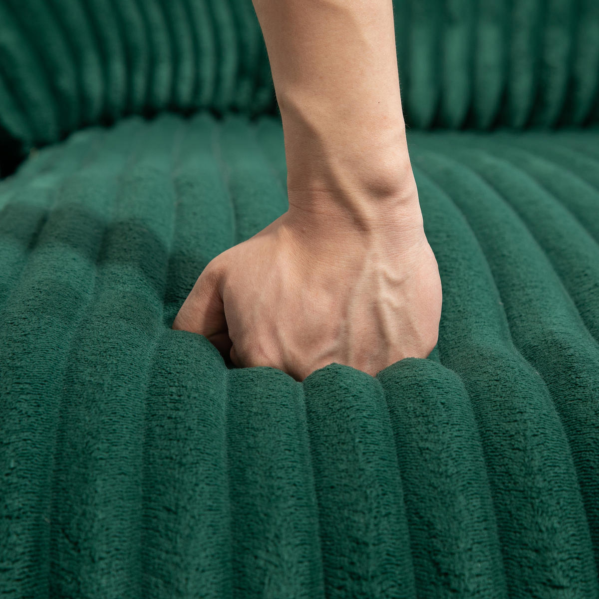 SCHLAFSOFA aus Cord mit 3 Kissen, Smaragdgrün - Smaragdgrün, Textil (125/63/155cm)