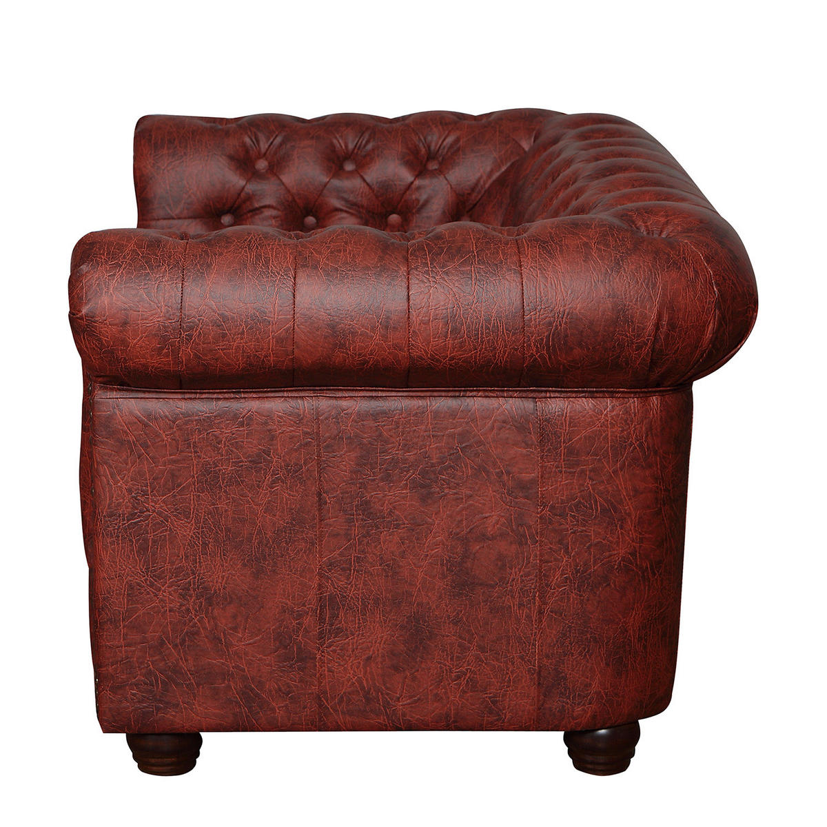 2-SITZER SOFA - Bordeaux/Dunkelbraun, Kunststoff (148/72/86cm) - home24