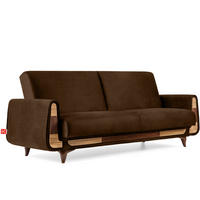 3-SITZER-SCHLAFSOFA GUSTAVO II mit Armlehnen, Dunkelbraun - Dunkelbraun, Holz/Holzwerkstoff (230/98/98cm) - KONSIMO®