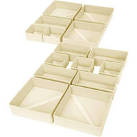 SCHUBLADEN Organizer 15-teiliges faltbares Set in Creme - Creme, Textil (15/9/30cm)