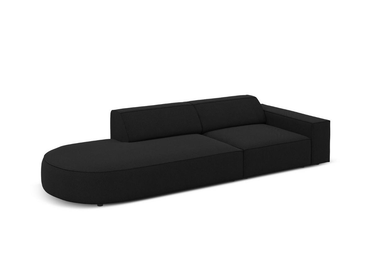 LINKES-SOFA Jodie aus strukturiertem Stoff schwarz 3 Sitzplätze - Schwarz, Textil (102/70/262cm) - Micadoni