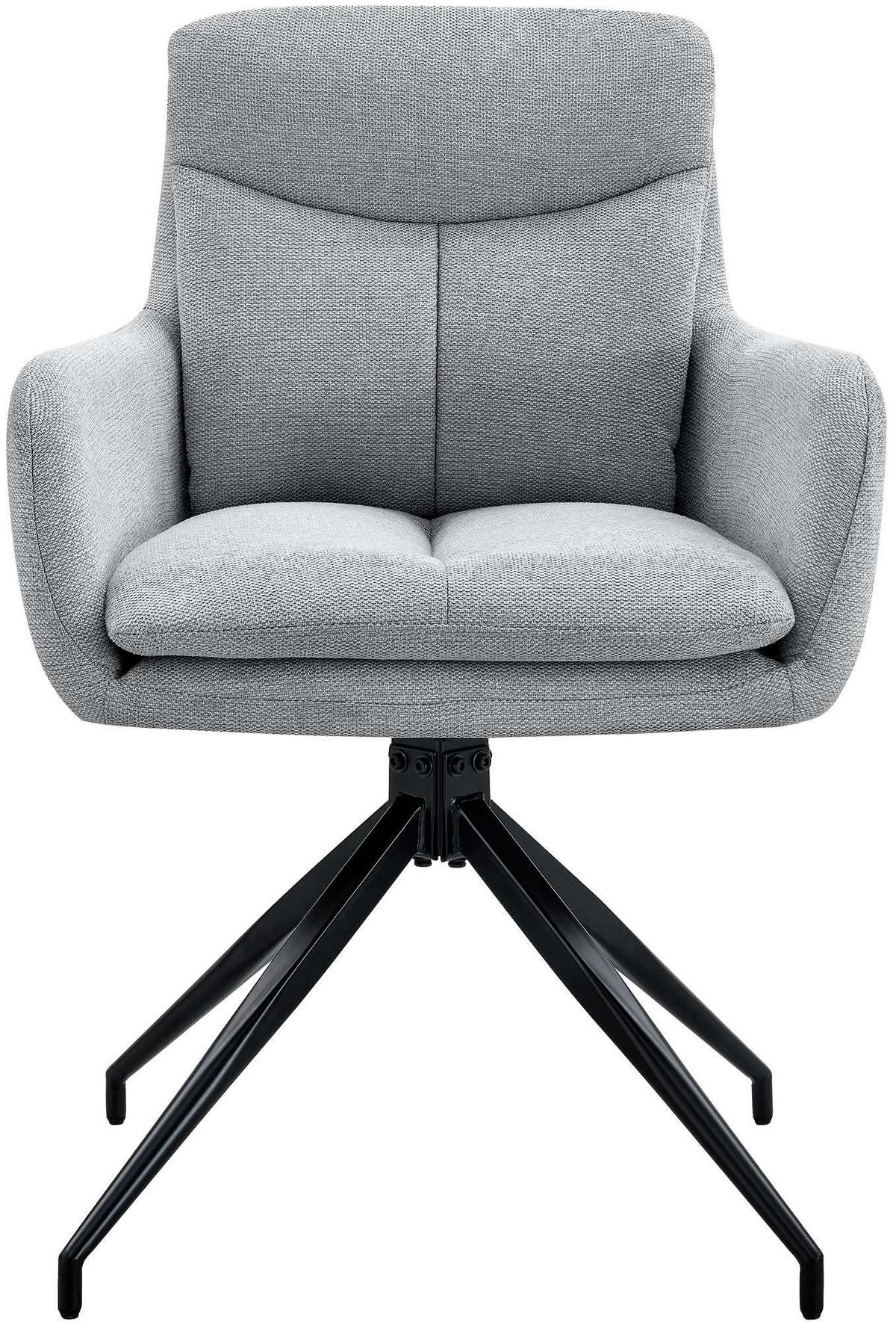 ESSZIMMERSTUHL Stoff Hellgrau - Hellgrau/Schwarz, Textil/Metall (57/83/62cm) - CLP