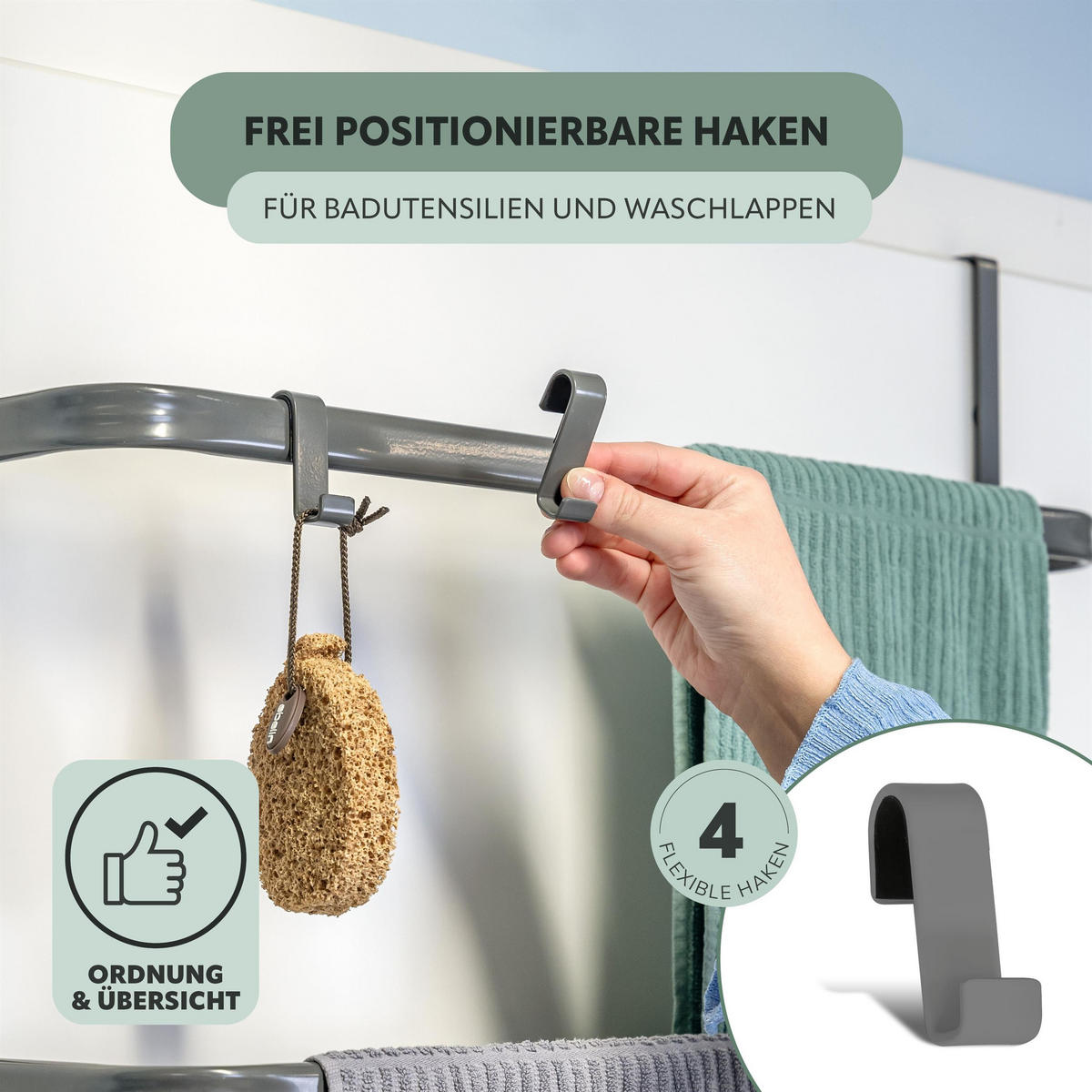 TÜR-HÄNGEREGAL, grau, Metall - Grau, Metall (65/86/17cm) - bremermann