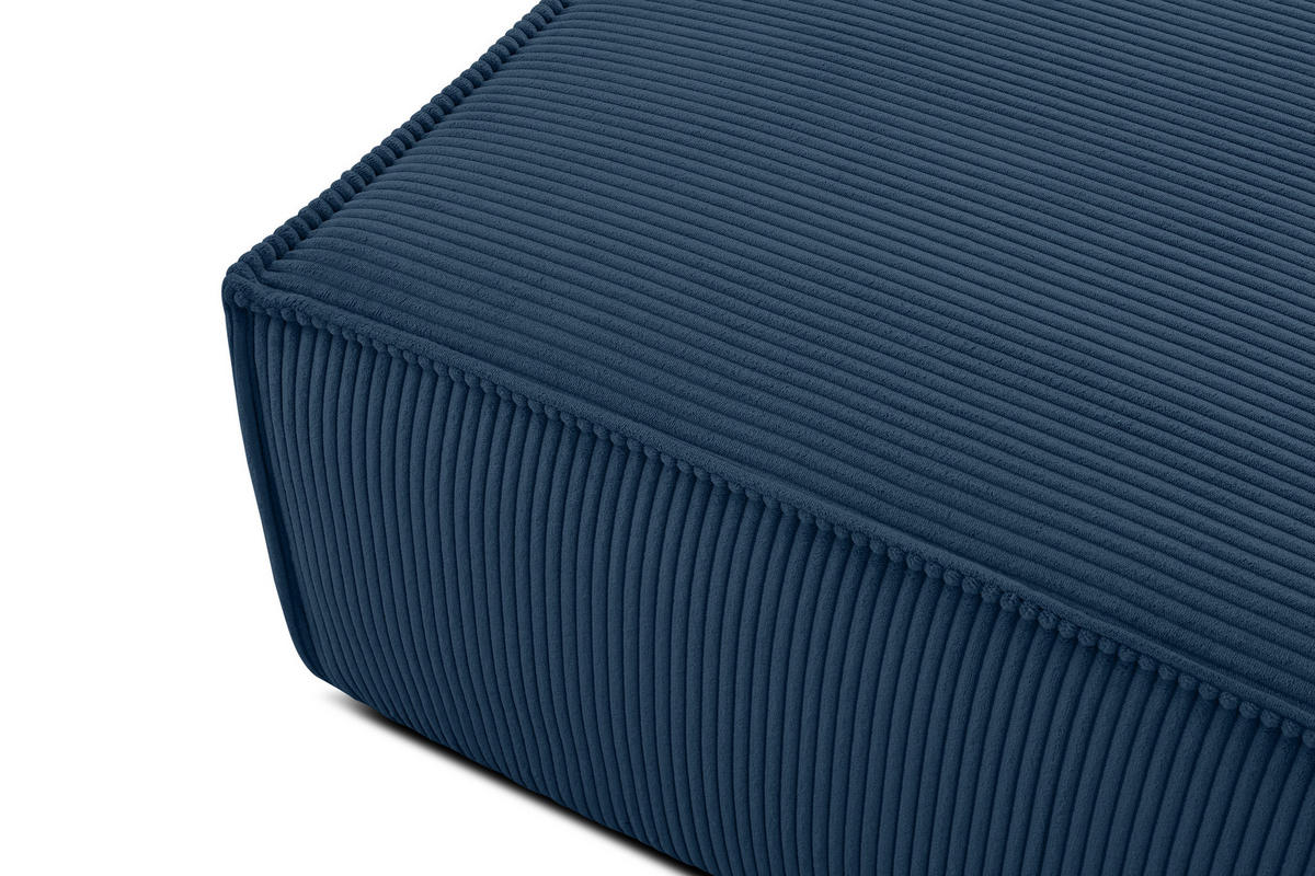 SITZPOUF NAPI gefederte Sitzfläche, blau - Blau/Schwarz, Textil (83/45/83cm) - KONSIMO®