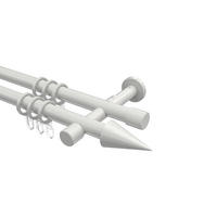 GARDINENSTANGEN-SET Prestige Savio 280 cm (geteilt in 2 x 140 cm), 2-läufig, 20 mm Ø Weiß - Weiß, Metall (280cm) - INTERDECO