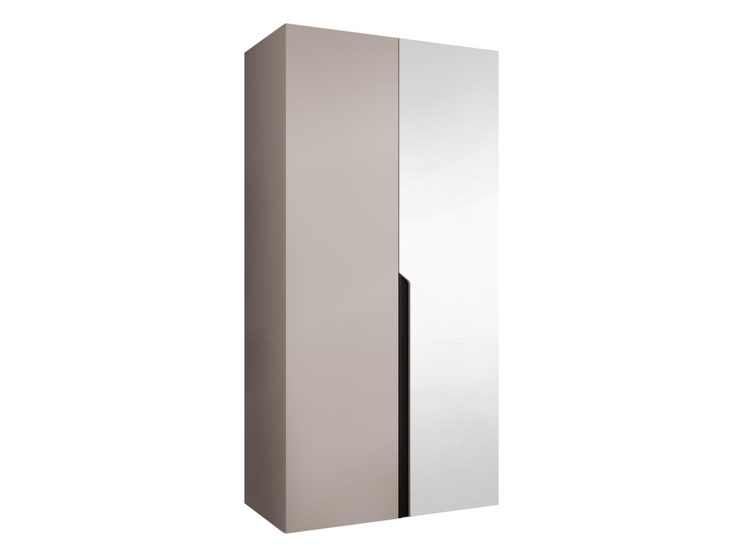 DREHTÜRENSCHRANK Mila II 100 - Kaschmir/Schwarz, Holzwerkstoff/Kunststoff (100/202/52cm) - MIRJAN24