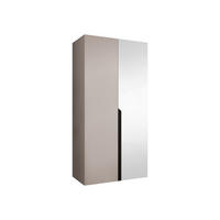 DREHTÜRENSCHRANK Mila II 100 - Kaschmir/Schwarz, Holzwerkstoff/Kunststoff (100/202/52cm) - MIRJAN24