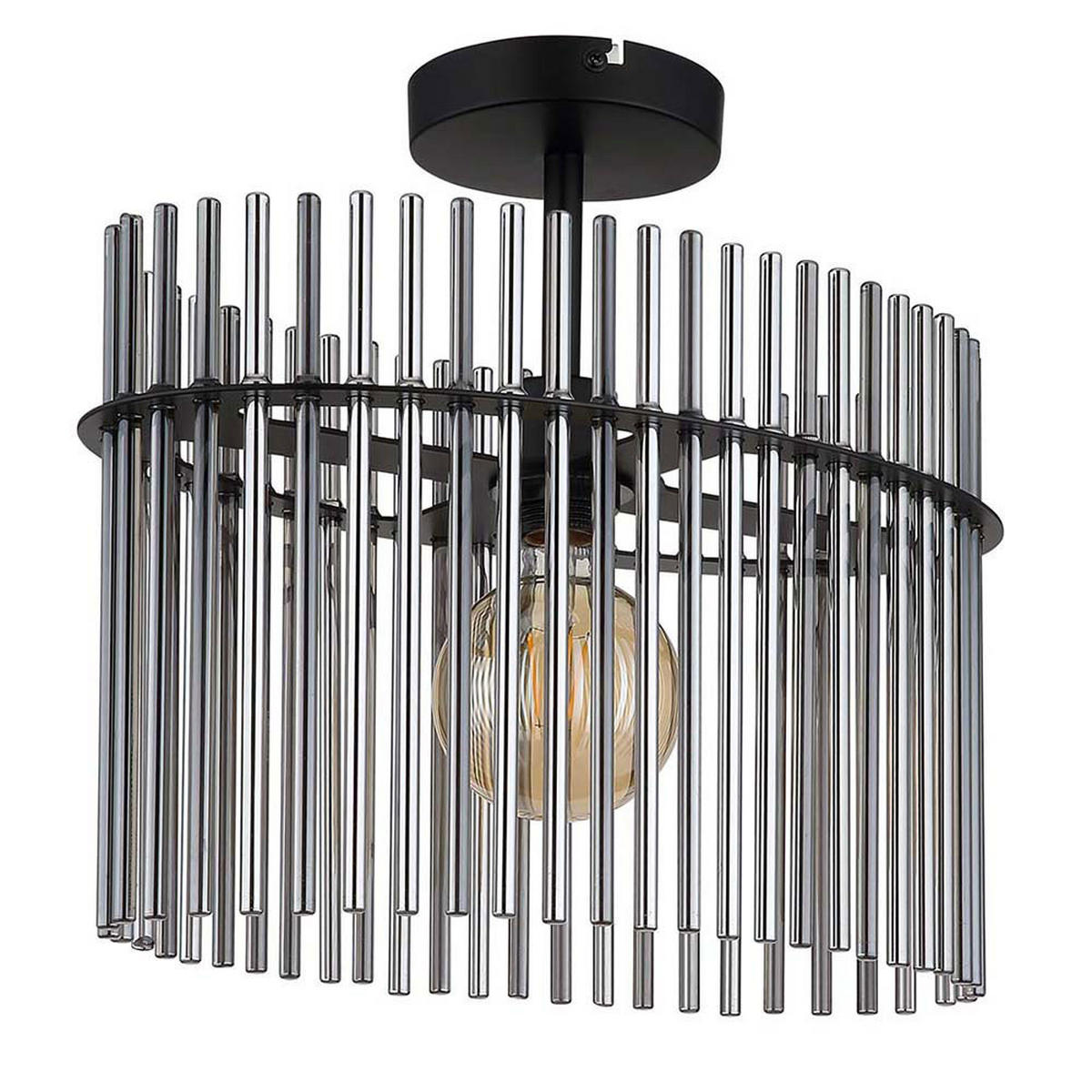 LED DECKENLEUCHTE GORLEY Rauchglas Grau - Grau, Glas (40/22/34cm) - Globo Lighting