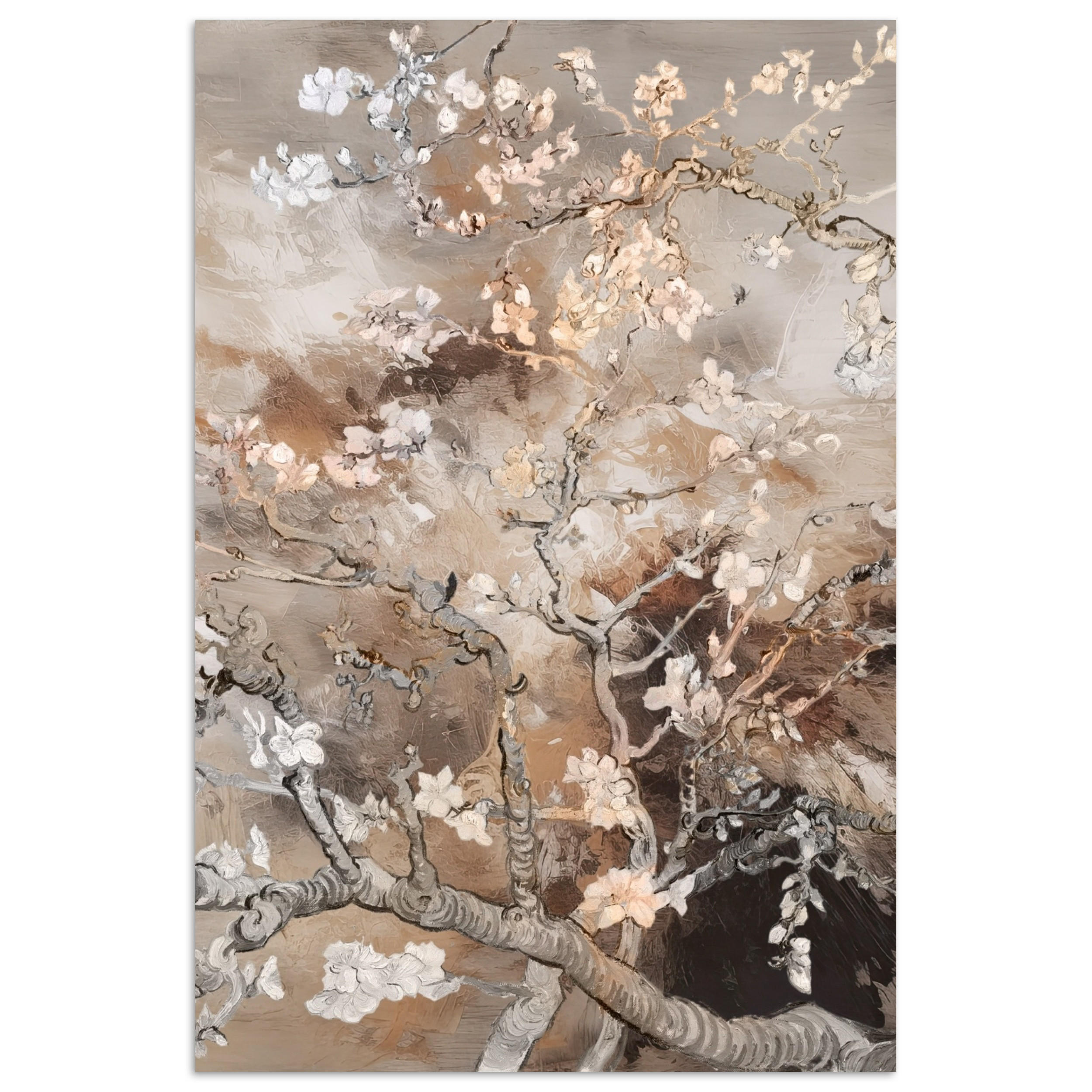 POSTER Mandelblüte - Kunst - Van Gogh - Beige - Abstrakt 20x30 cm - Braun, Papier (20/30/0.1cm) - MuchoWow