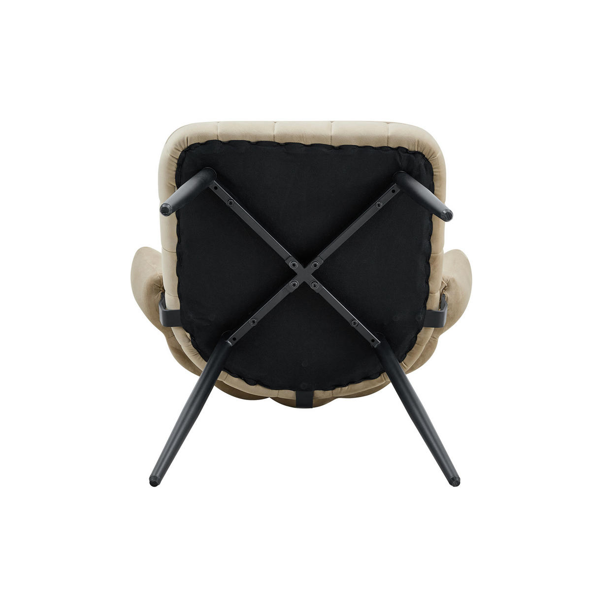 ESSZIMMERSTUHL 2er-Set Samt Beige/Schwarz - Beige, Metall (48/80/60cm) - Meubliv