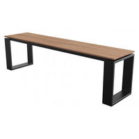 GARTENBANK Martin Schwarz, Teakfarben - Schwarz, Metall (180/43/36cm) - ebuy24