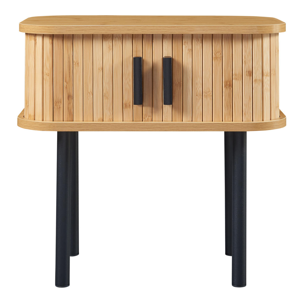 BEISTELLTISCH Tvedestrand - Schwarz/Naturfarben, Holzwerkstoff/Metall (48/30/45cm) - [en.casa]