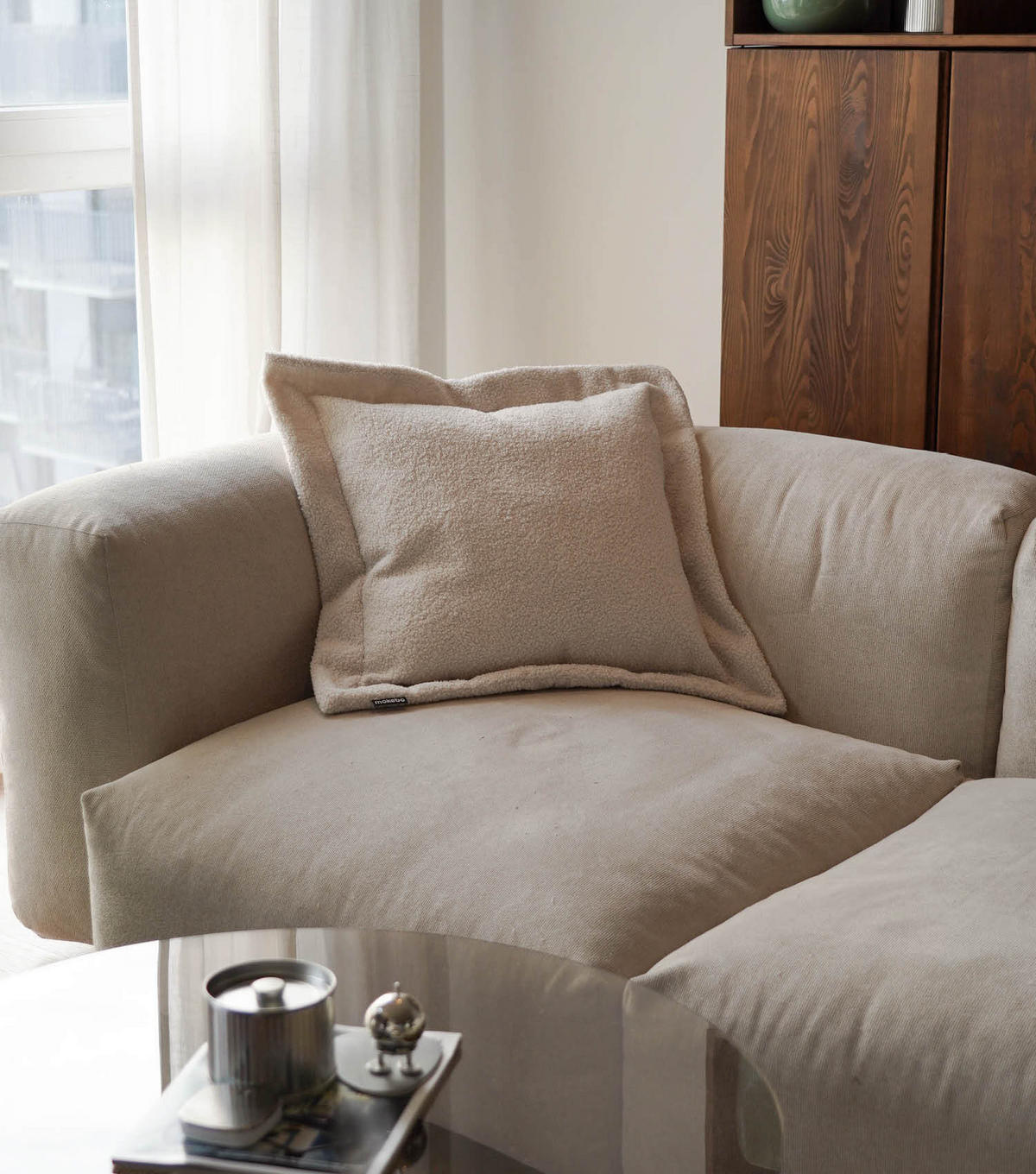SOFAKISSEN Laze - Beige, Textil (70/8cm) - Mokebo