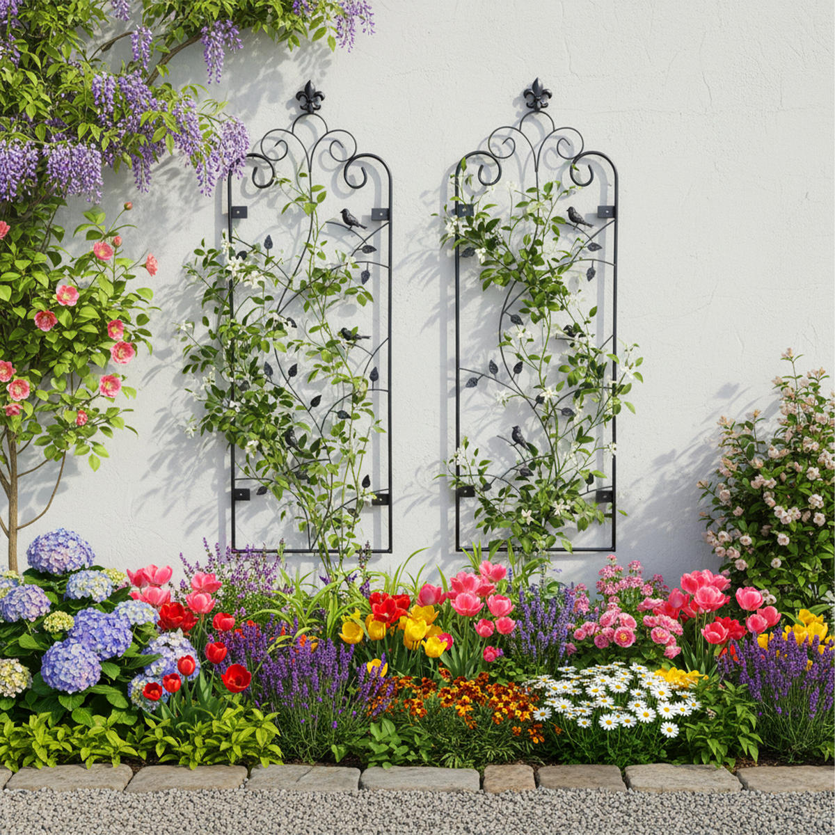 METALNA ogr. - crna, metal (38/110/1cm) - Relaxdays