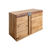 SIDEBOARD Wildeiche / Zerreiche 115x45x75 natur geölt NEW AMSTERDAM #09 - Braun, Holz (115/75/45cm) - Massivmoebel24