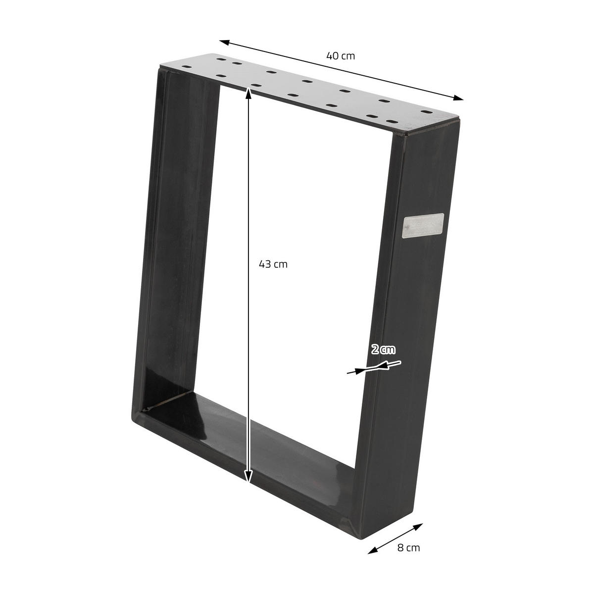 TISCHBEINE 2er Set 80GRAD 40 x 43 cm Dunkelgrau - Bronzefarben, Metall (40/8/43cm) - ML-DESIGN