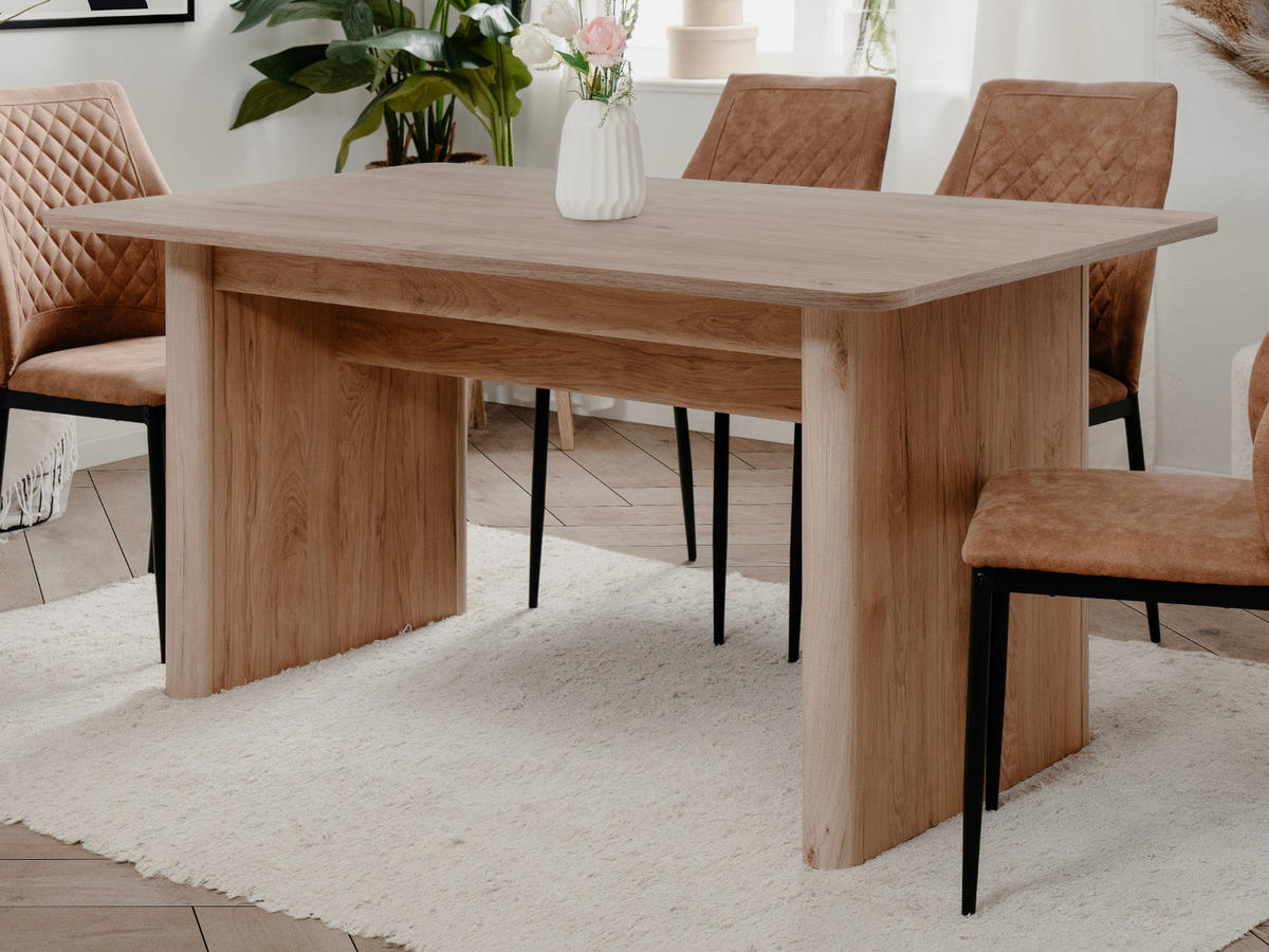 ESSTISCH Hickory Walnuss, Küchentisch ausziehbar 160 - 200 x 90 cm - Walnussfarben, Holzwerkstoff (160/90/75cm) - Furn.Design