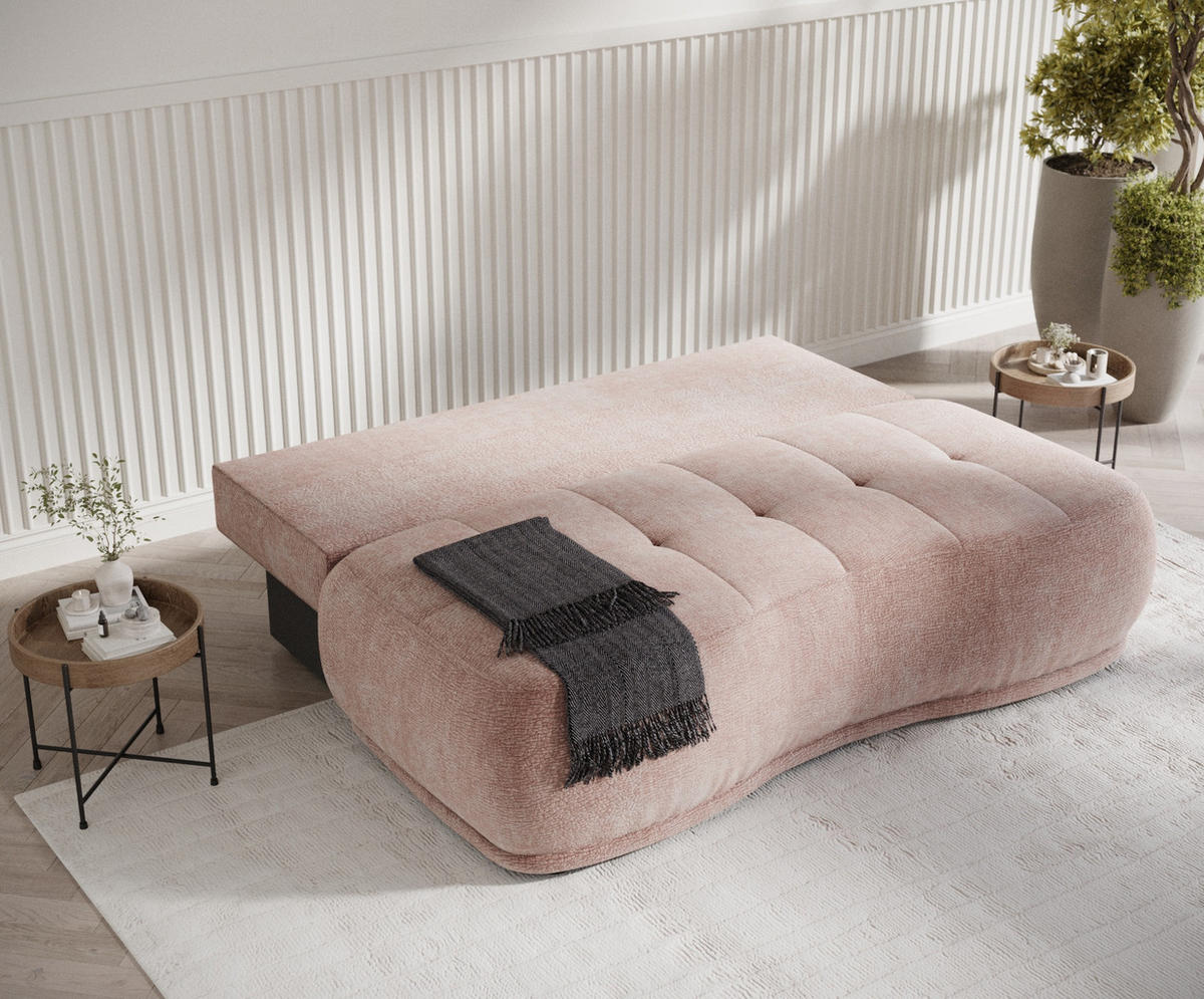SCHLAFSOFA Cirrus Rosa Chenille - Schwarz/Rosa, Holz/Holzwerkstoff (206/95/105cm) - Maison de Reve