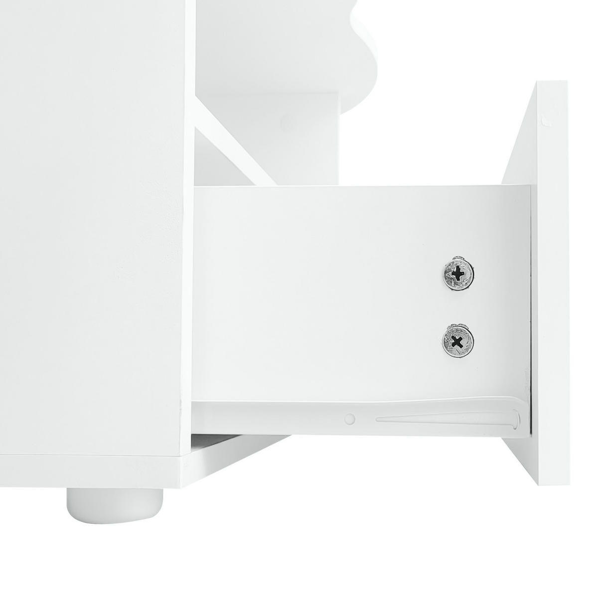 COUCHTISCH 100/60/40,5 cm in Weiß mit Schublade und offenem Ablagefach - Weiß, Holzwerkstoff (100/60/40.5cm) - Flora Grace