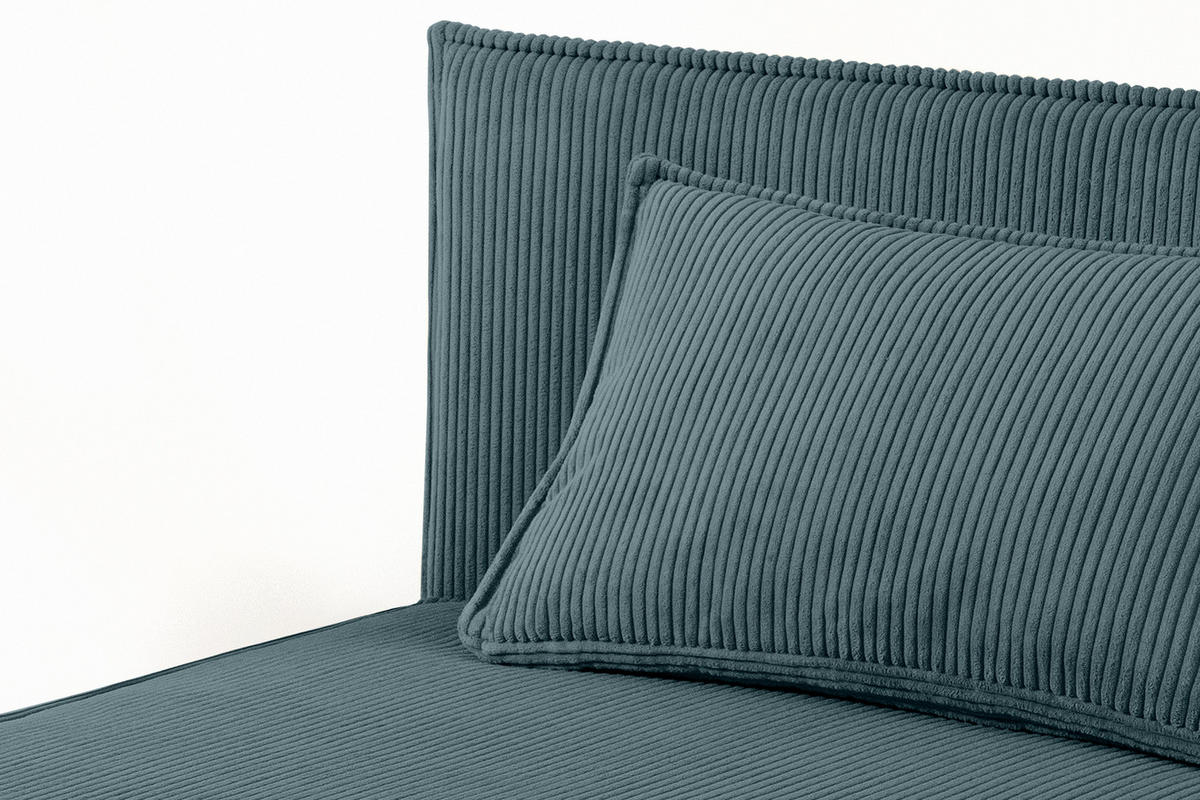 JUGENDBETT ROTI Einzelbett mit Bettkasten, 90x200cm, Bett mit Bonellmatratze, mit Rückenlehne - Blau/Schwarz, Holz/Holzwerkstoff (92/200cm) - KONSIMO®