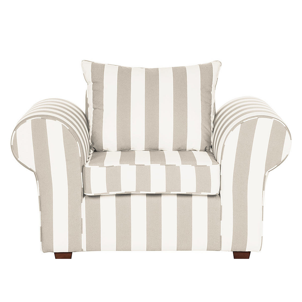 SESSEL - Webstoff, Beige gestreift - Beige, Textil (130/88/88cm) - home24