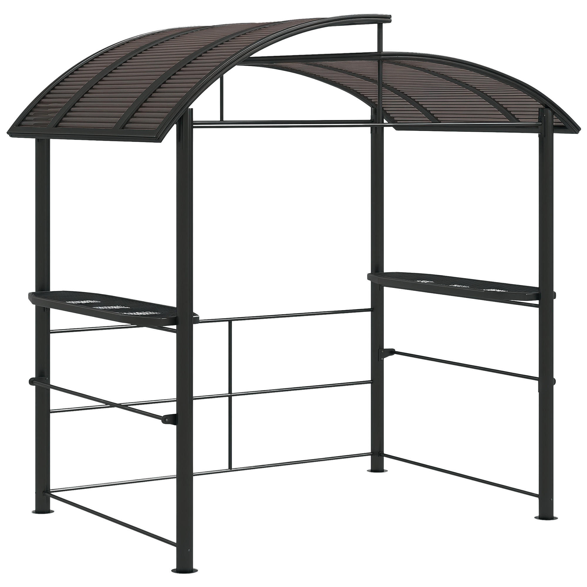 GRILLPAVILLON Grilldach Grilldach, wetterbeständig, 240 cm x 150 cm x 230 cm, Gelbbraun + Dunkelbraun - Currygelb, Metall (240/230/150cm)