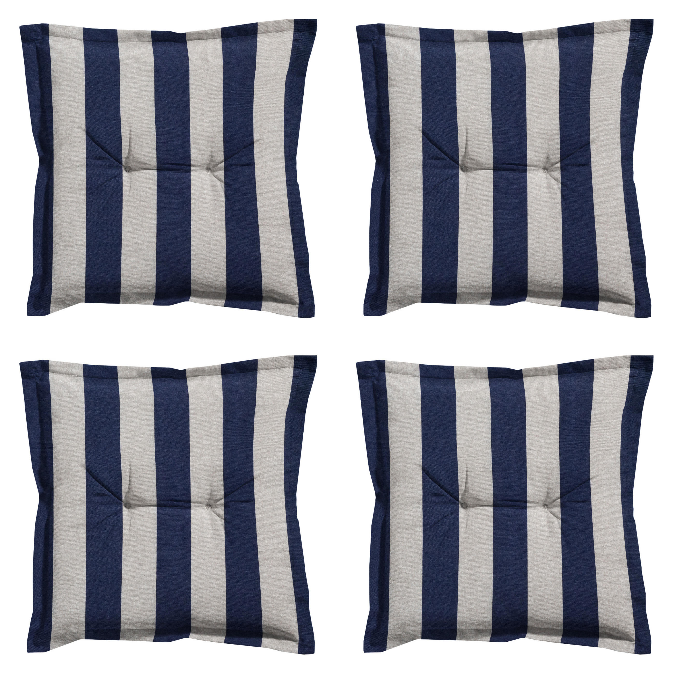 SITZKISSEN Amora - Blau - 50/50/7 cm - 4er-Set - Blau, Textil (50/7/50cm) - Madison