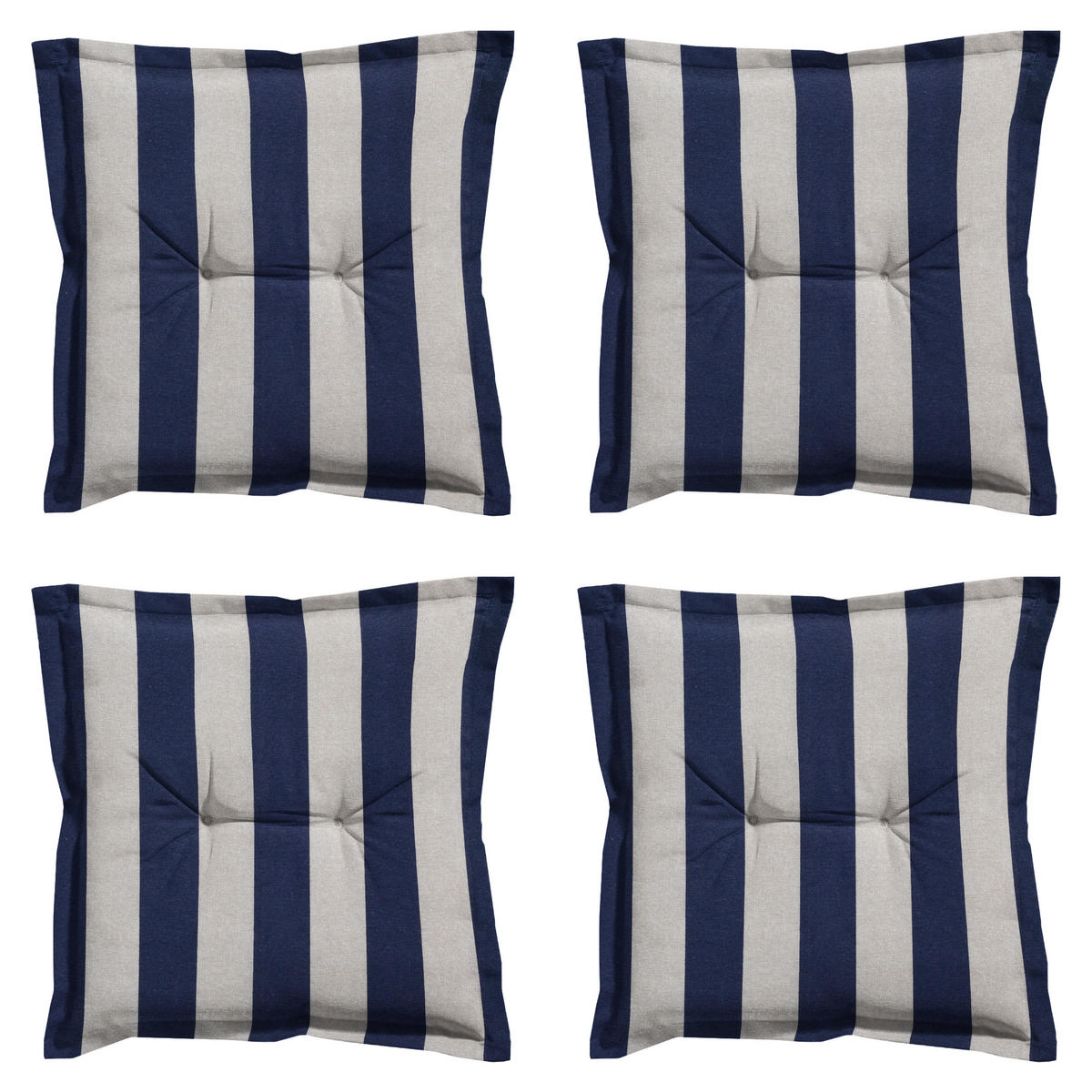 SITZKISSEN Amora - Blau - 50/50/7 cm - 4er-Set - Blau, Textil (50/7/50cm) - Madison