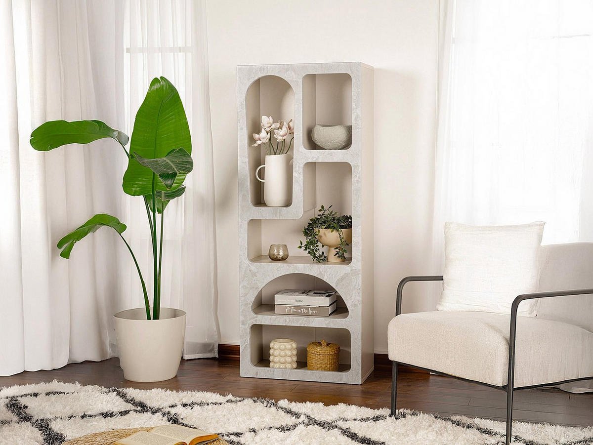 REGAL - 60 cm x 32 cm - holz - grau Luela - Grau, Holz (60/150/32cm) - Vente-Unique