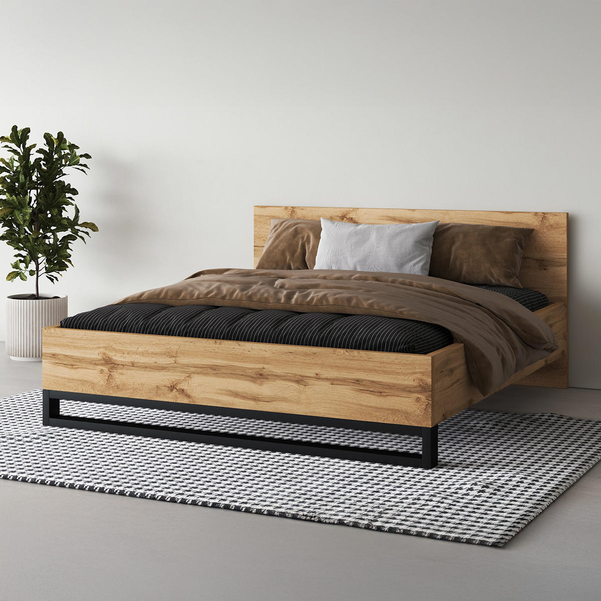 POSTEL 160/200 Eden Dřevo - hnědá, kompozitní dřevo (160/200cm) - Petits-meubles