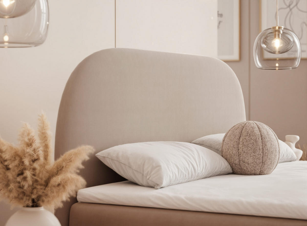 BOXBETT NOELIA 180/200 cm mit Matratze, Beige - Beige, Textil/Metall (180/200cm) - Idohome