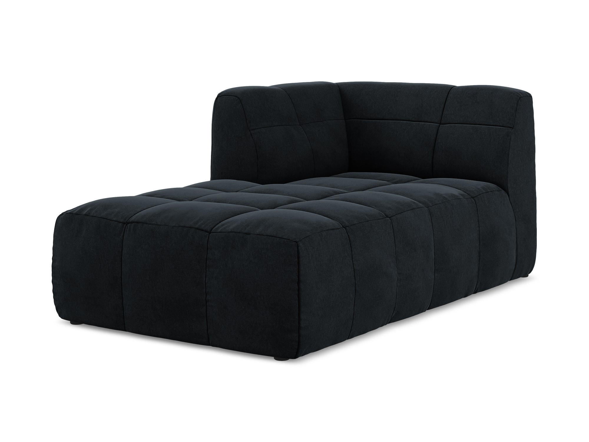 SOFAELEMENT Links Samt Stoff Blau - Türkis/Schwarz, Holzwerkstoff/Kunststoff (101/77/175cm) - Makamii