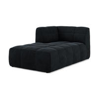 SOFAELEMENT Links Samt Stoff Blau - Türkis/Schwarz, Holzwerkstoff/Kunststoff (101/77/175cm) - Makamii