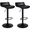 BARHOCKER 2er Set Kunststoff schwarz - Schwarz, Kunststoff/Textil (43/69/44cm) - CLP