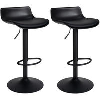 BARHOCKER 2er Set Kunststoff schwarz - Schwarz, Kunststoff/Textil (43/69/44cm) - CLP