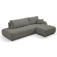 ECKSOFA Grau ALOO Mit Schlaffunktion Rechts Stoff Boucle - Grau, Textil (176/276cm) - Sepro Meble