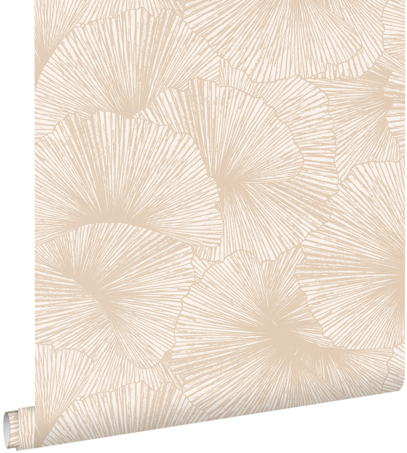 TAPETE 3D Muster Blätter 53 cm x 10.05 m - Beige, Papier (53/1000cm) - ESTAhome