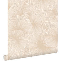 TAPETE 3D Muster Blätter 53 cm x 10.05 m - Beige, Papier (53/1000cm) - ESTAhome