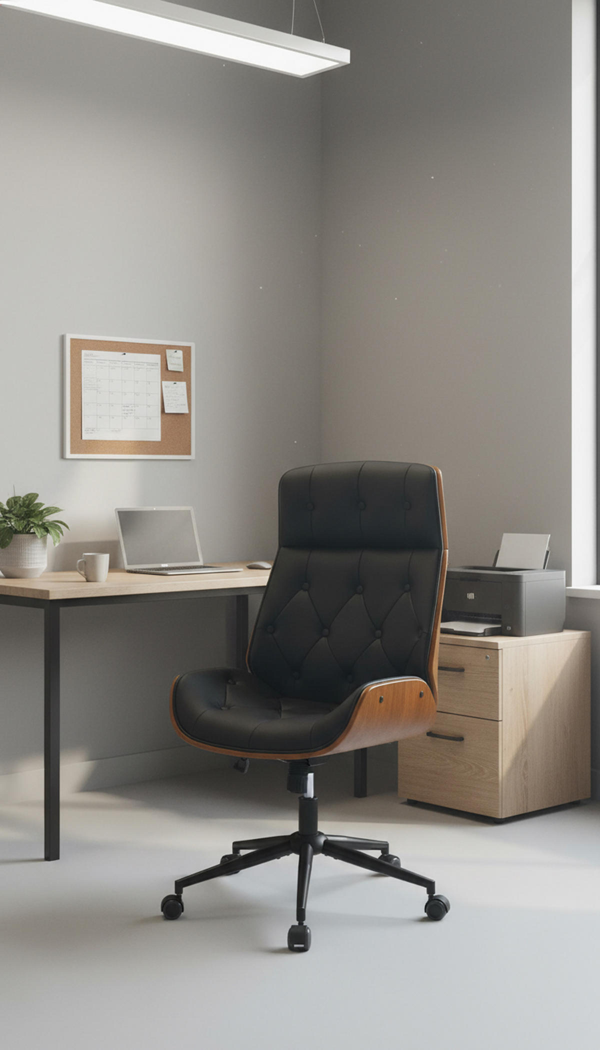 BÜROSTUHL Drayk walnuss/schwarz schwarz - Schwarz, Metall (58/120/66cm) - TPFLiving