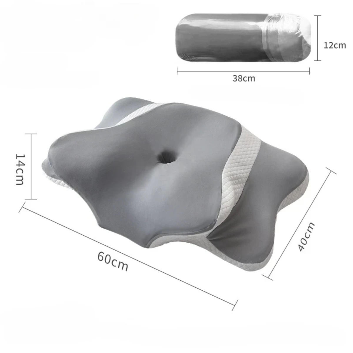 NACKENSTÜTZKISSEN 60/40 cm - Grau, Textil (40/60cm) - Authentics