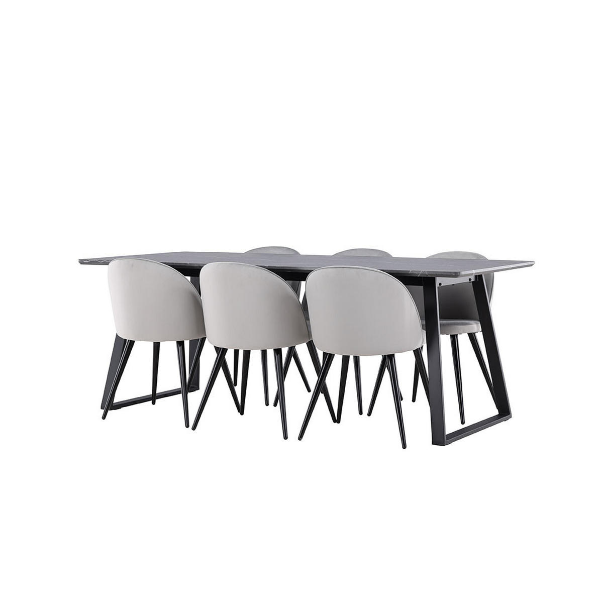 TISCHGRUPPE Grau - Grau, Holzwerkstoff (200/75/90cm) - ebuy24